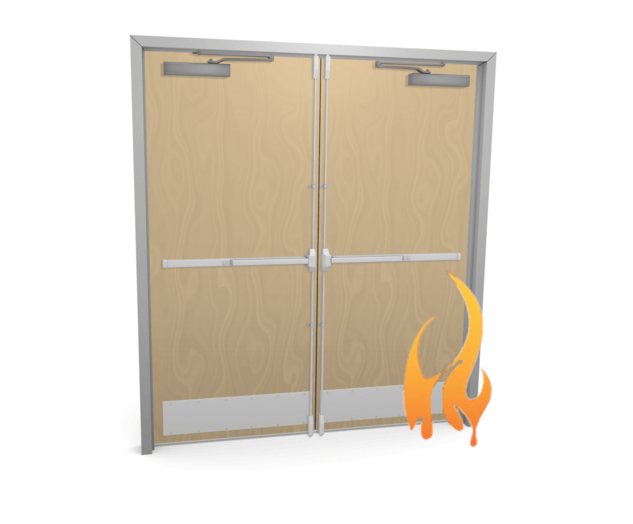 Fire rated wood door penetration