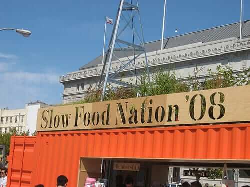 Shipping container turned restaurant.