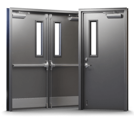 double steel door set single and double