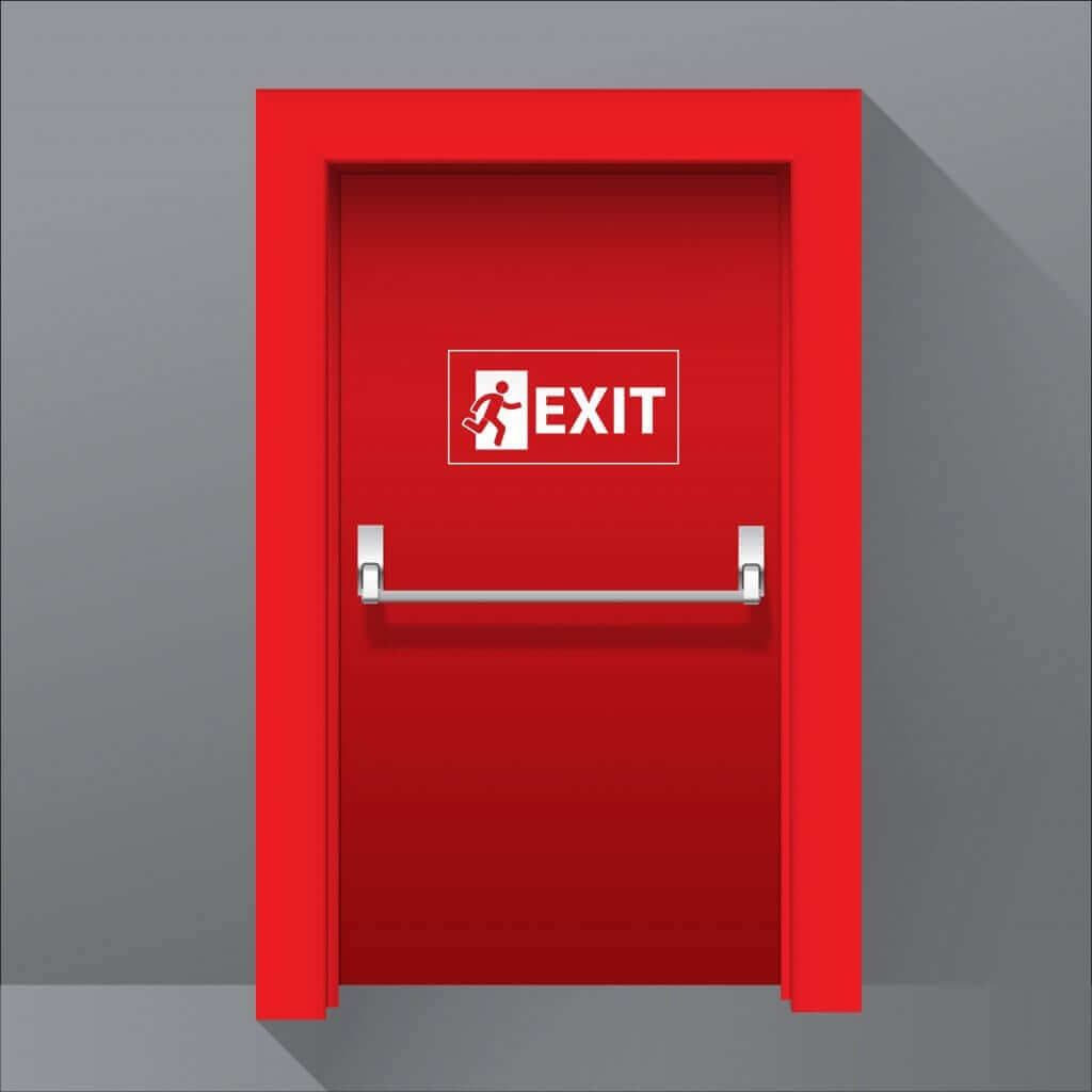 exit door red