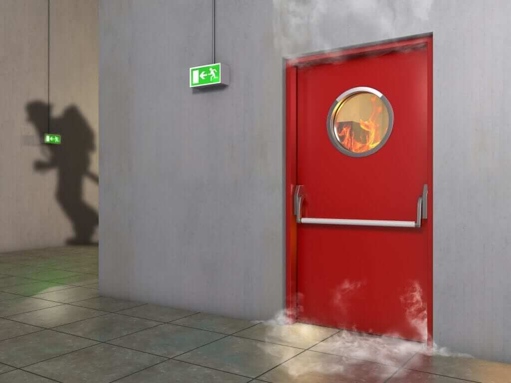 fire rated door with fireman