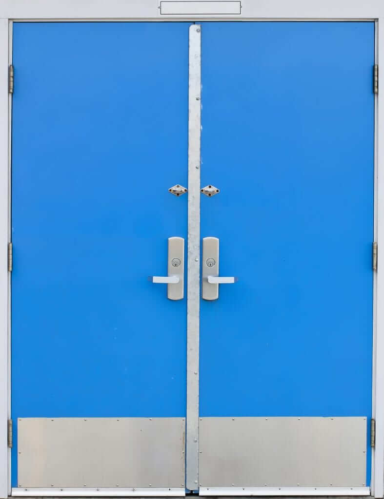 Old,Style,School,Door,-,Blue,Isolated,On,A,White