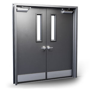 double steel doors with glass kits
