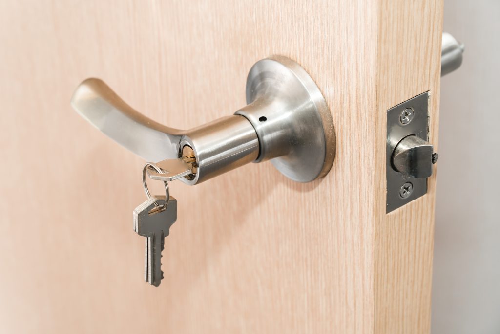 Commercial door and keys