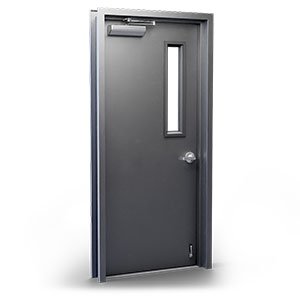 single steel door with glass kit
