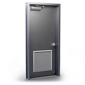 single steel door with louver