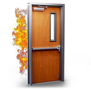 single wood fire rated commercial door