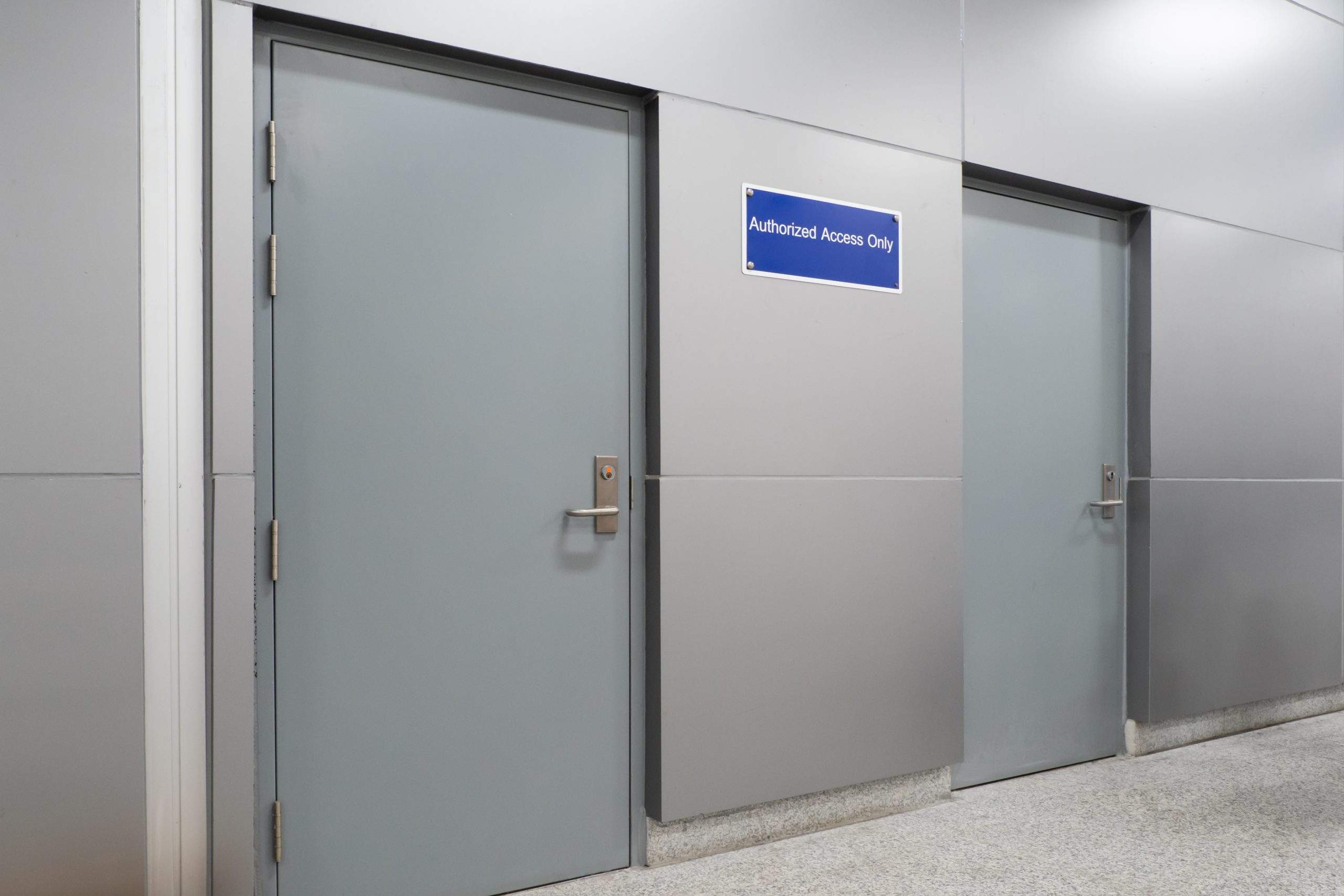 Commercial doors with continuous hinges