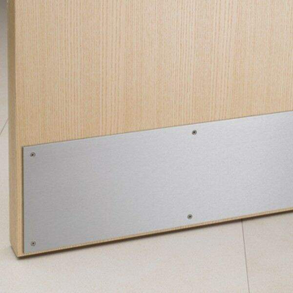 Commercial door with kickplate