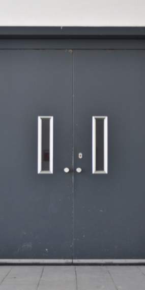 double metal door