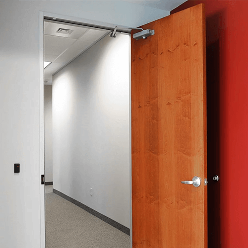 Wooden commercial door