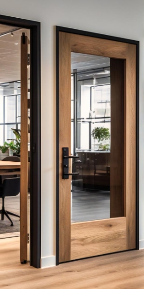 Commercial Wood Doors with Glass